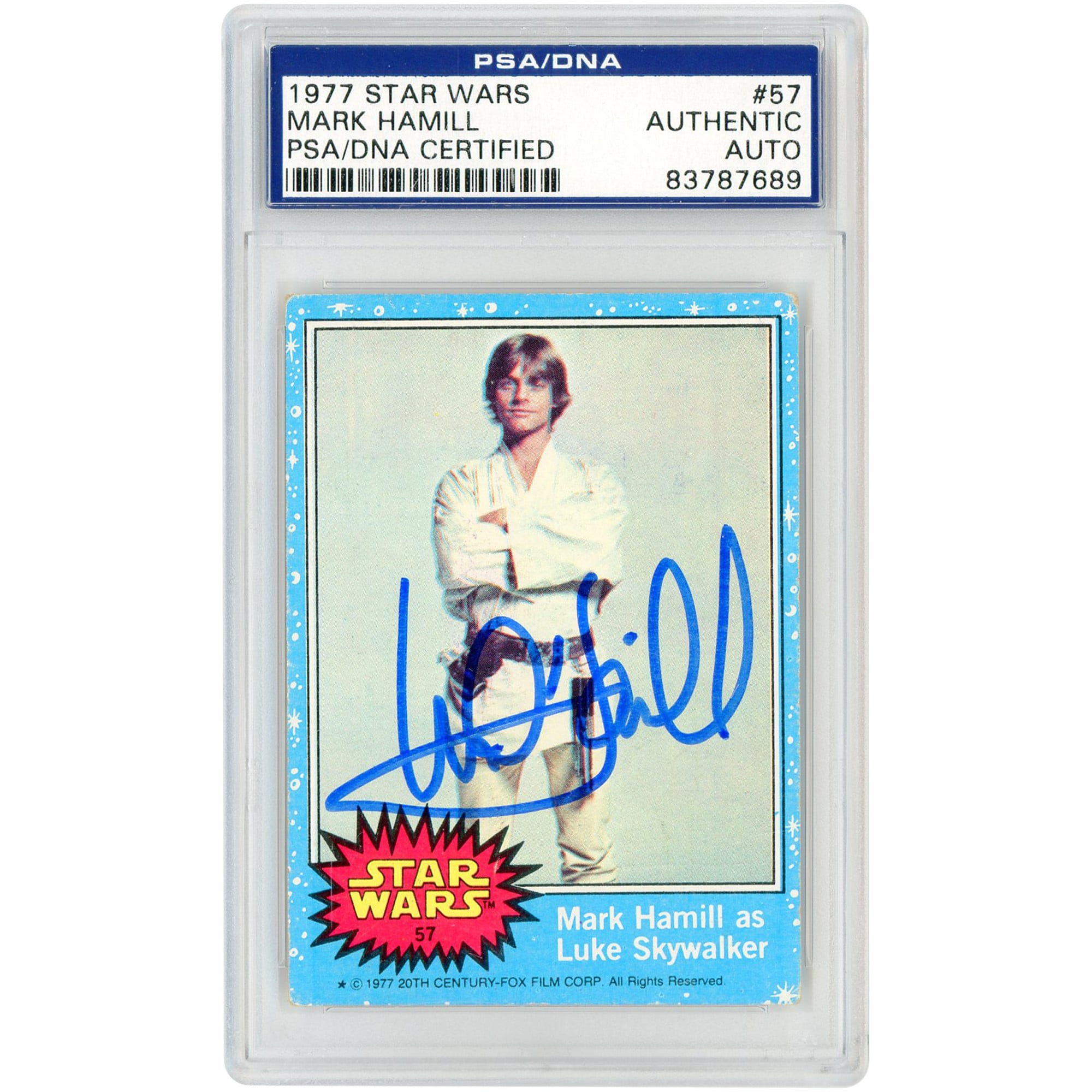 Mark Hamill Autographed 1977 Topps Star Wars Luke Skywalker #57 