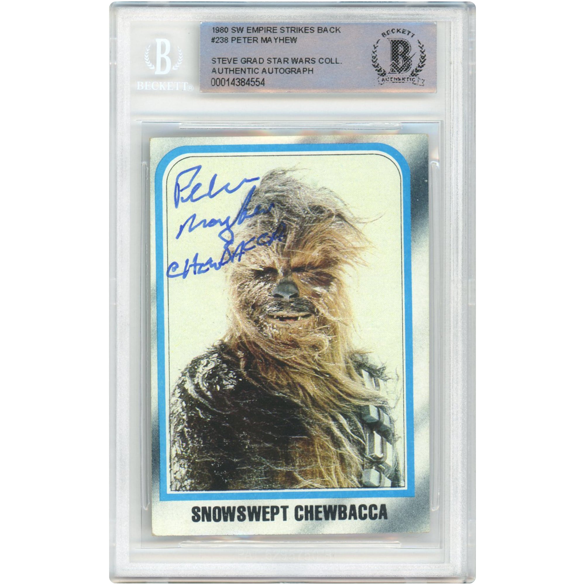 Peter Mayhew Star Wars Autographed 1980 Topps The Empire Strikes 
