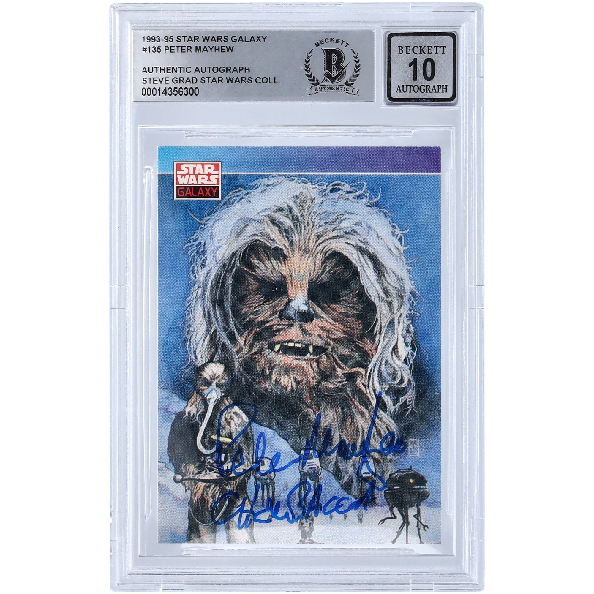 Peter Mayhew Star Wars Autographed 1993-95 Topps Galaxy #135 BGS 