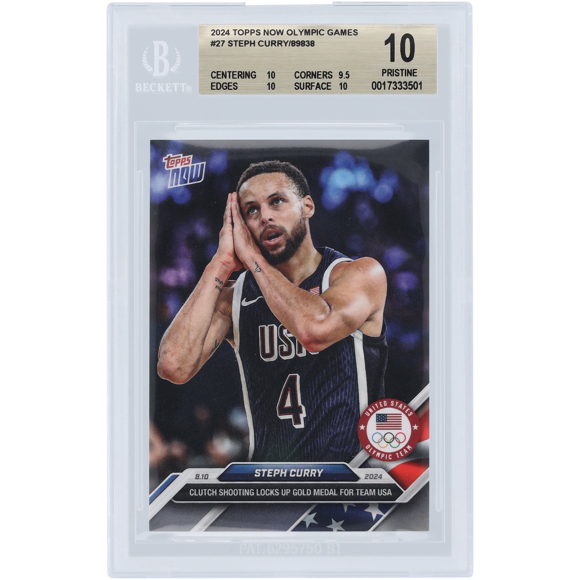 Stephen Curry USA Basketball 2024 Topps Now Olympic Games Clutch 