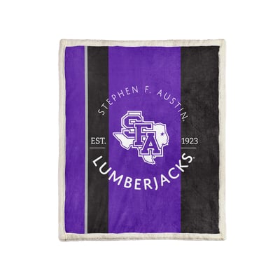 Stephen F Austin Lumberjacks Pegasus Block Stripe 50" x 60" Ultra Cozy Sherpa Blanket