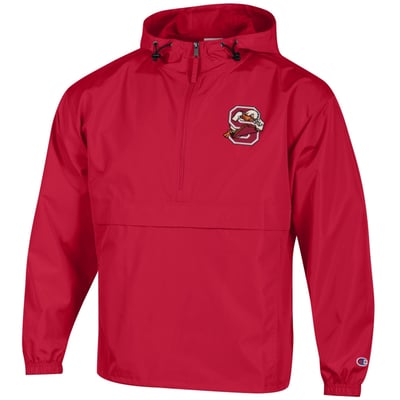 Stevens Institute of Technology Ducks Champion Packable Half-Zip Hooded Jacket - Red
