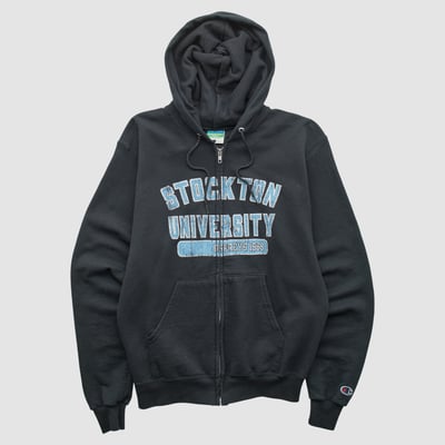 Stockton Ospreys Champion 2010s Hooded Full Zip Sweatshirt - Black - XS by Fanatics Real Vintage
