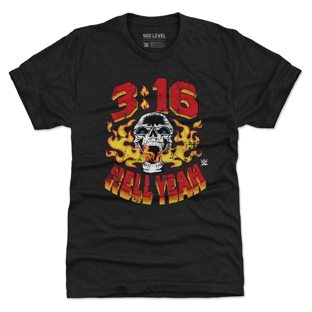 "Stone Cold" Steve Austin 500 Level Hell Yeah Tri-Blend T-Shirt - Heather Black