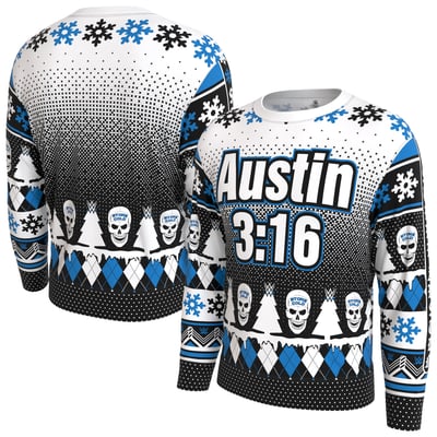  "Stone Cold" Steve Austin ProSphere Holiday Sweatshirt - White