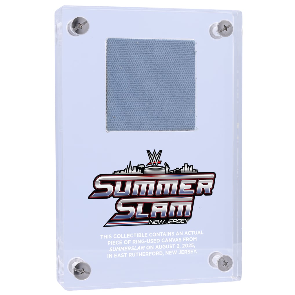 2025 WWE SummerSlam Night 1 Fanatics Authentic Acrylic Display Case with Match-Used Canvas
