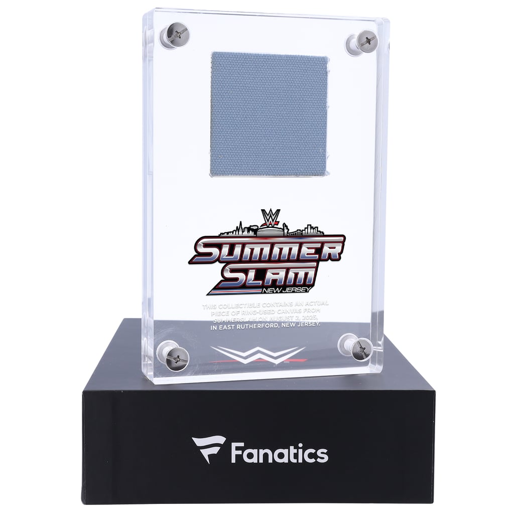 2025 WWE SummerSlam Night 1 Fanatics Authentic Acrylic Display Case with Match-Used Canvas