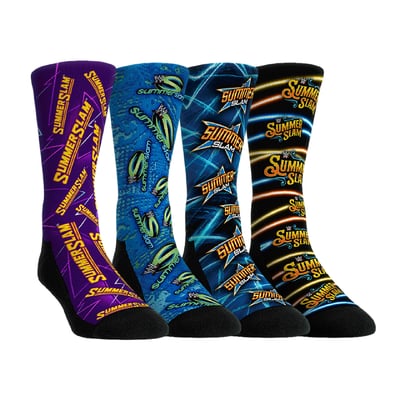  SummerSlam Rock Em Youth 2024 4-Pack Crew Socks