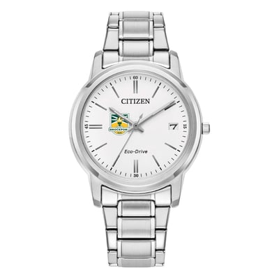  SUNY Brockport Golden Eagles Citizen Watch Women's Eco-Drive White Dial Stainless Steel Watch - Silver