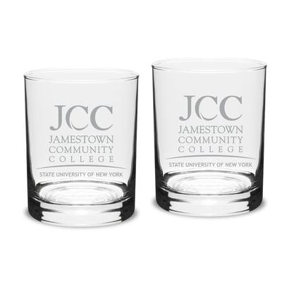 SUNY Jamestown Community College 14oz. Classic Double Old Fashion Glass Set