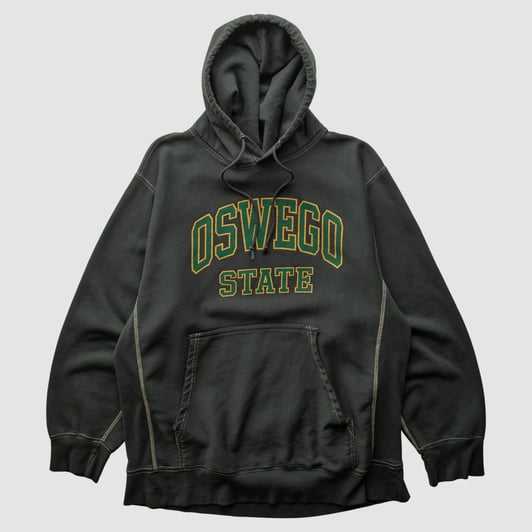 SUNY Oswego Lakers 90s Hooded Pullover Sweatshirt - Charcoal - S by Fanatics Real Vintage