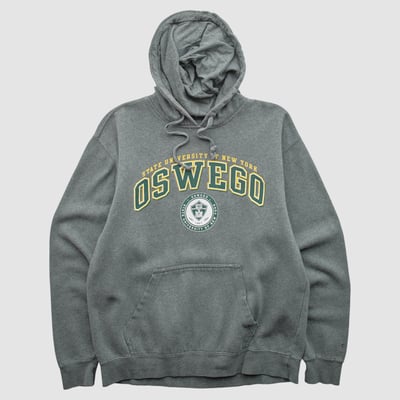 SUNY Oswego Lakers Gear For Sports 2000s Hooded Pullover Sweatshirt - Dark Heather Gray - M by Fanatics Real Vintage
