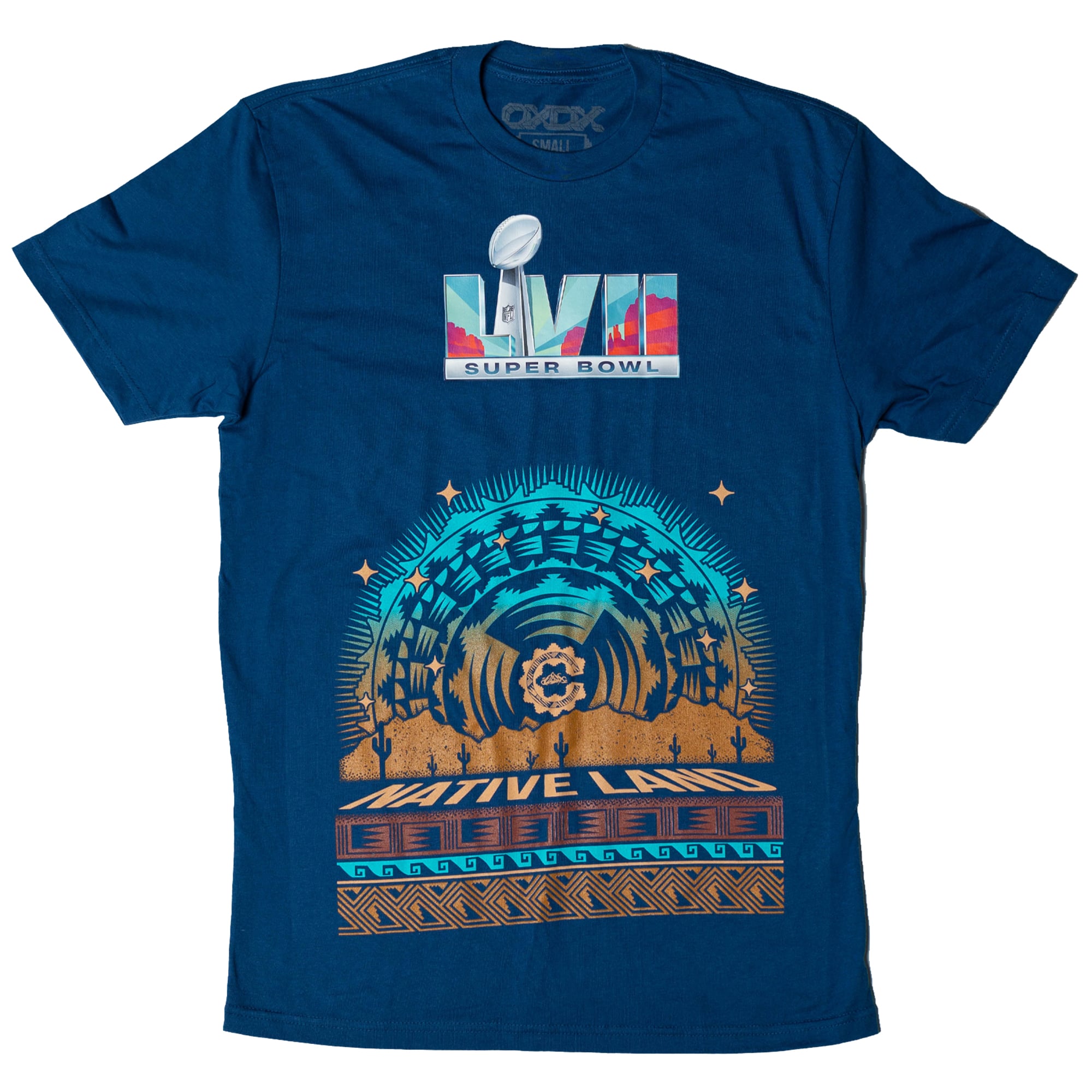 Men's OXDX Blue Super Bowl LVII NFL Origins Native Land T-Shirt