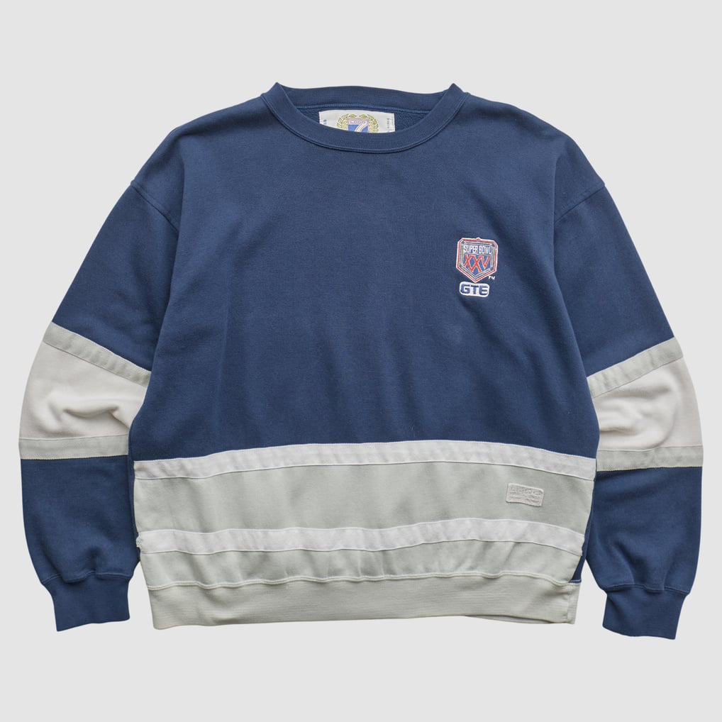 Super Bowl XVX Logo 7 1991 Pullover Sweatshirt - Navy - M by Fanatics Real Vintage