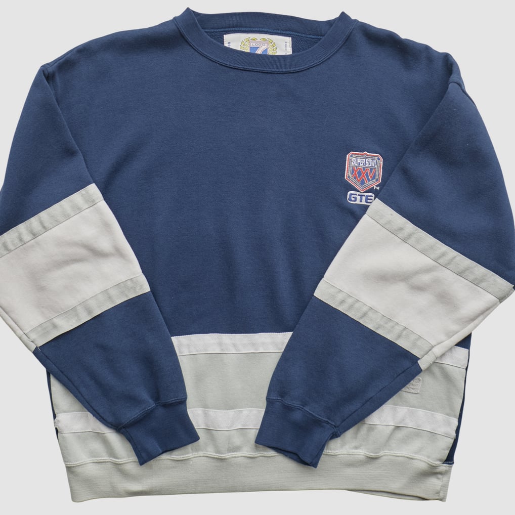 Super Bowl XVX Logo 7 1991 Pullover Sweatshirt - Navy - M by Fanatics Real Vintage