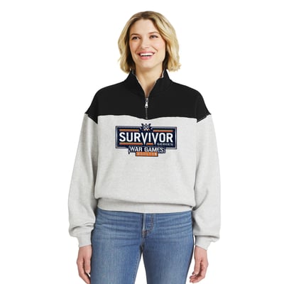 Survivor Series WEAR by Erin Andrews Women's WWE Survivor Series 2026 Colorblock Half-Zip Sweatshirt - Black