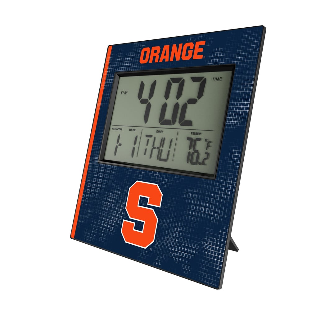 Syracuse Orange Keyscaper Cross Hatch Digital Desk Clock
