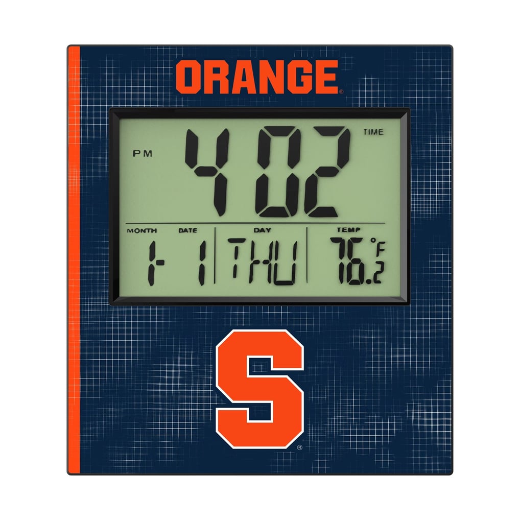 Syracuse Orange Keyscaper Cross Hatch Digital Desk Clock