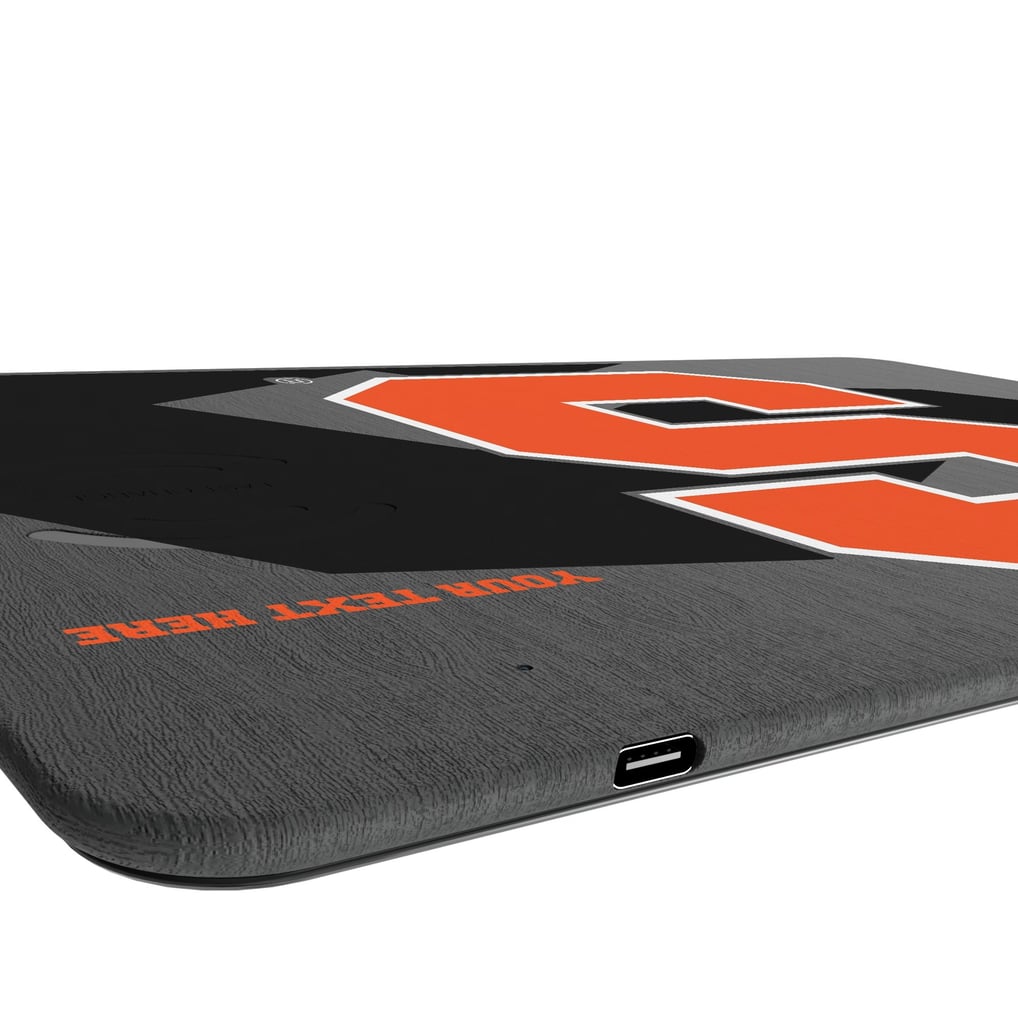 Syracuse Orange Keyscaper Personalized 15W Fast Wireless Charger and Mouse Pad