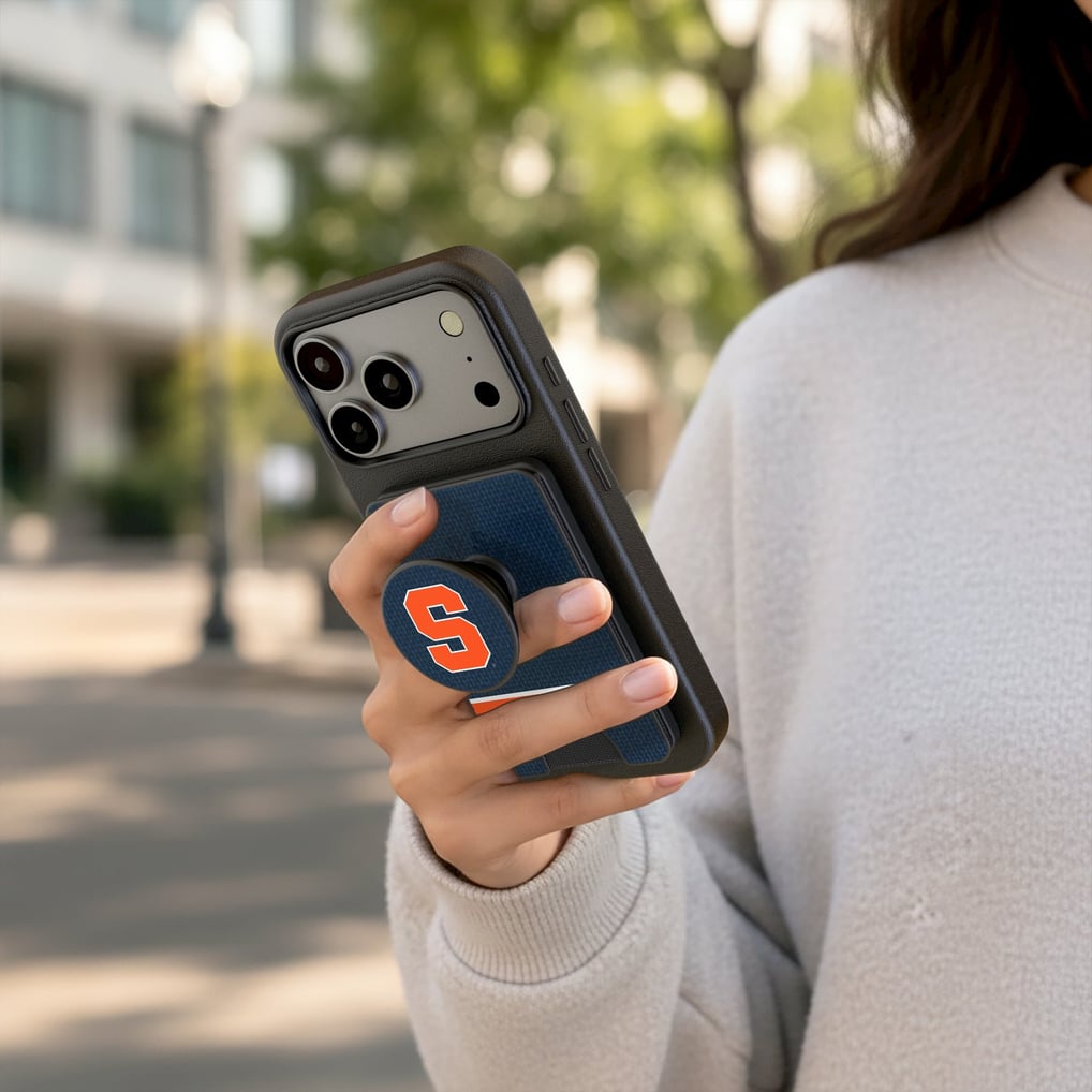 Syracuse Orange Keyscaper Personalized Endzone Solid PopSockets Magnetic Wallet