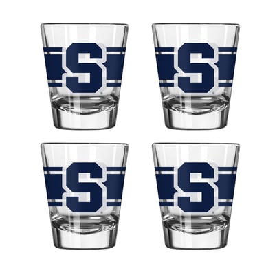 Syracuse Orange Logo Brands Four-Piece Stripe Shot Glass Set
