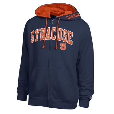 Syracuse Orange Champion Arch Logo Full-Zip Fleece Hoodie - Navy