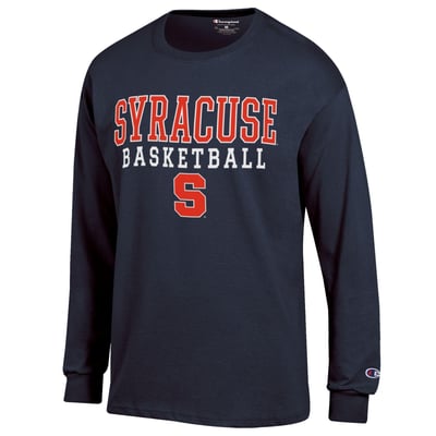 Syracuse Orange Champion Basketball Stack Long Sleeve T-Shirt - Navy