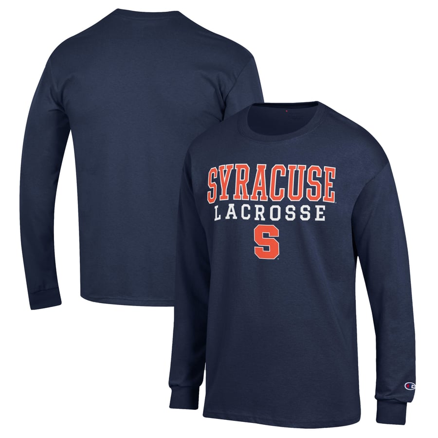 Syracuse Orange Champion Stack Logo Lacrosse Powerblend Long Sleeve T ...