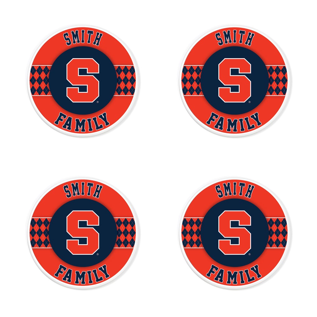 Syracuse Orange 4" Personalized Circular Coasters 4-Pack Set