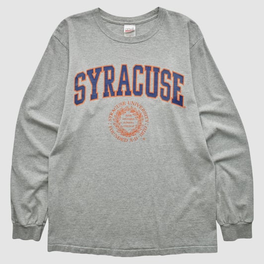 Syracuse Orange Anvil 2000s Long Sleeve T-shirt - Heather Gray - S by Fanatics Real Vintage
