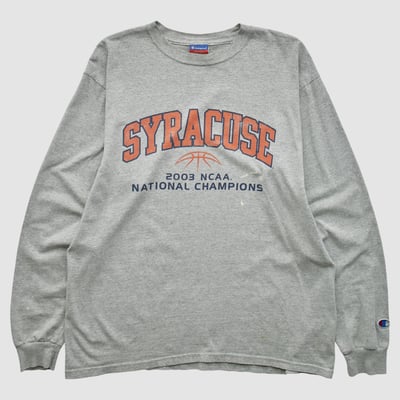 Syracuse Orange Champion 2003 Long Sleeve T-shirt - Gray - L by Fanatics Real Vintage
