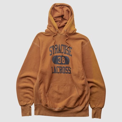 Syracuse Orange Cotton Exchange 2000s Hooded Pullover Sweatshirt - Clay - S by Fanatics Real Vintage