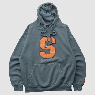 Syracuse Orange Old Varsity Brand 2010s Hooded Pullover Sweatshirt - Charcoal - M by Fanatics Real Vintage