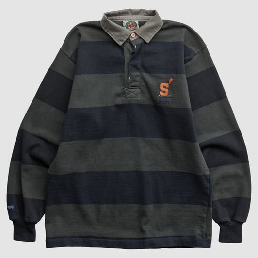 Syracuse Orange Rugby Wear 2000s Long Sleeve Polo - Charcoal - S by Fanatics Real Vintage