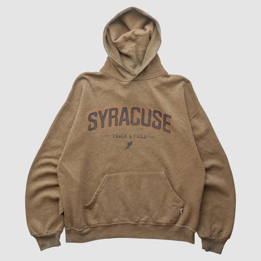Syracuse Orange Russell 2000s Hooded Pullover Sweatshirt - Clay - M by Fanatics Real Vintage