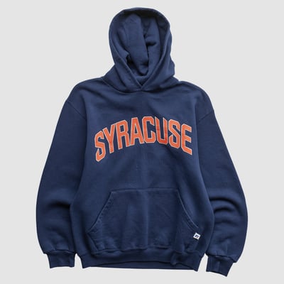 Syracuse Orange Russell 2000s Hooded Pullover Sweatshirt - Navy - XXS by Fanatics Real Vintage