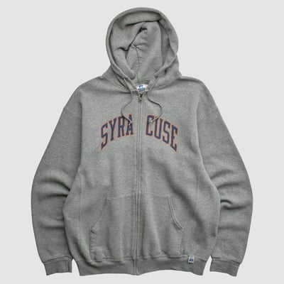 Syracuse Orange Russell 2010s Hooded Full Zip Sweatshirt - Gray - M by Fanatics Real Vintage