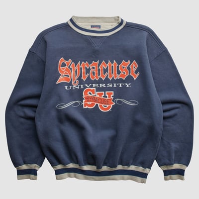 Syracuse Orange Savvy 90s Pullover Sweatshirt - Navy - L by Fanatics Real Vintage