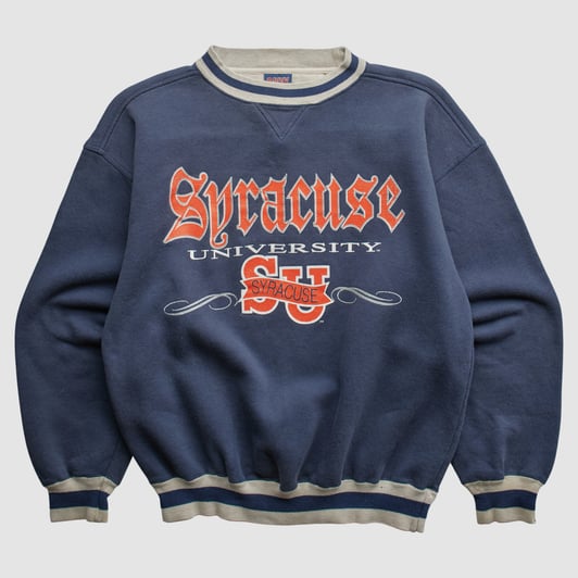 Syracuse Orange Savvy 90s Pullover Sweatshirt - Navy - L by Fanatics Real Vintage
