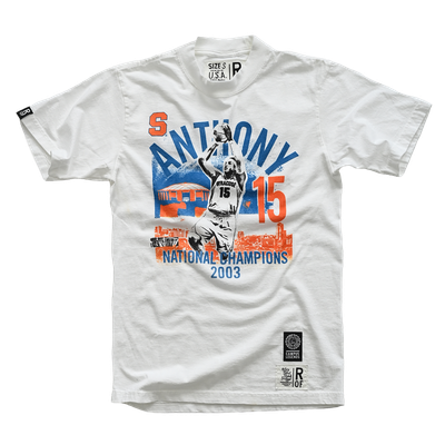 Roots of Fight x Syracuse Orange x Carmelo Anthony Unisex '03 Champs Heavyweight T-Shirt - White