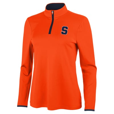 Syracuse Orange Antigua Women's Brink Quarter-Zip Pullover - Orange/Navy