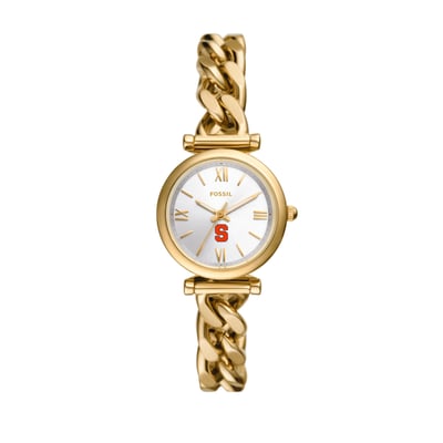 Syracuse Orange Fossil Women's Carlie Gold-Tone Stainless Steel Watch