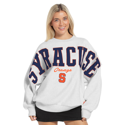 Syracuse Orange Pressbox Women's Flannigan Oversized Fleece Sweatshirt - Heather Gray