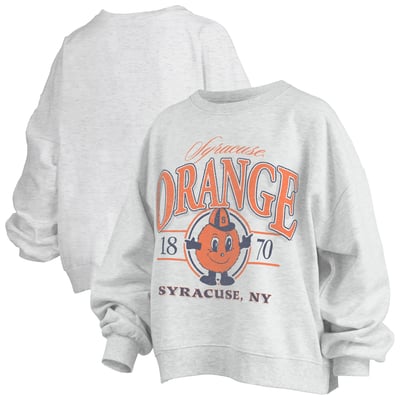 Syracuse Orange Pressbox Women's Oversized Vinson Melange Janise Sweatshirt - Heather Gray