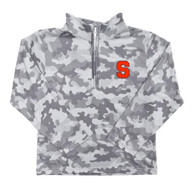  Syracuse Orange Vive La Fete Youth Camo Quarter-Zip Sweatshirt - Gray