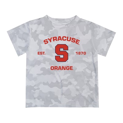  Syracuse Orange Vive La Fete Youth Est. Date Camo T-Shirt - Gray