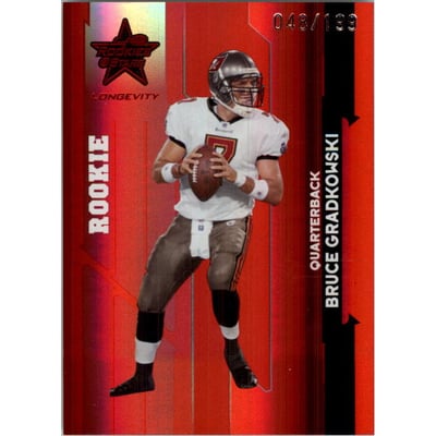 2006 Leaf Rookies and Stars Longevity Target Ruby Parallel #205 Bruce Gradkowski