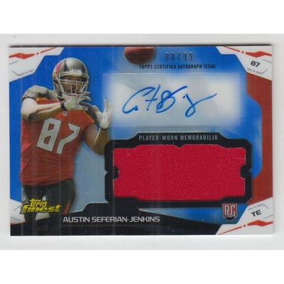 2014 Finest Jumbo Jersey Autographs Blue Refractors #AJRASJ Austin Seferian-Jenkins