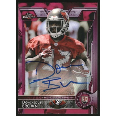 2015 Topps Chrome Rookie Autographs Pink Refractors #179 Dominique Brown