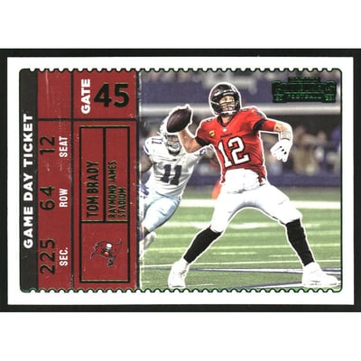 2022 Panini Contenders Game Day Ticket Emerald #21 Tom Brady